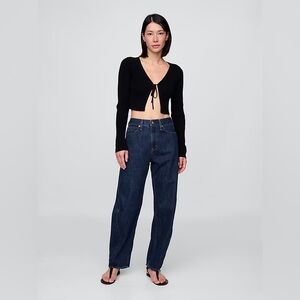 Gap High Rise Barrel Jean Dark Rinse Petite